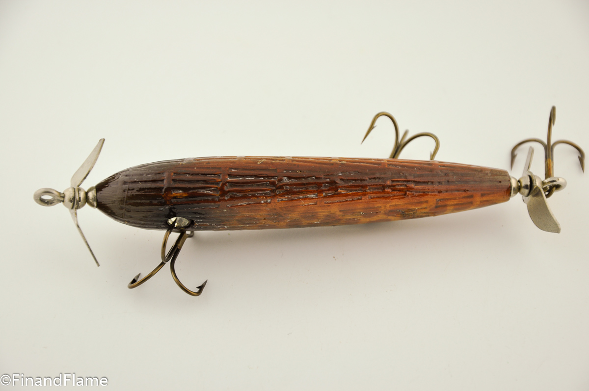 Vintage Wood Paw Paw Fishing Lure, Jointed